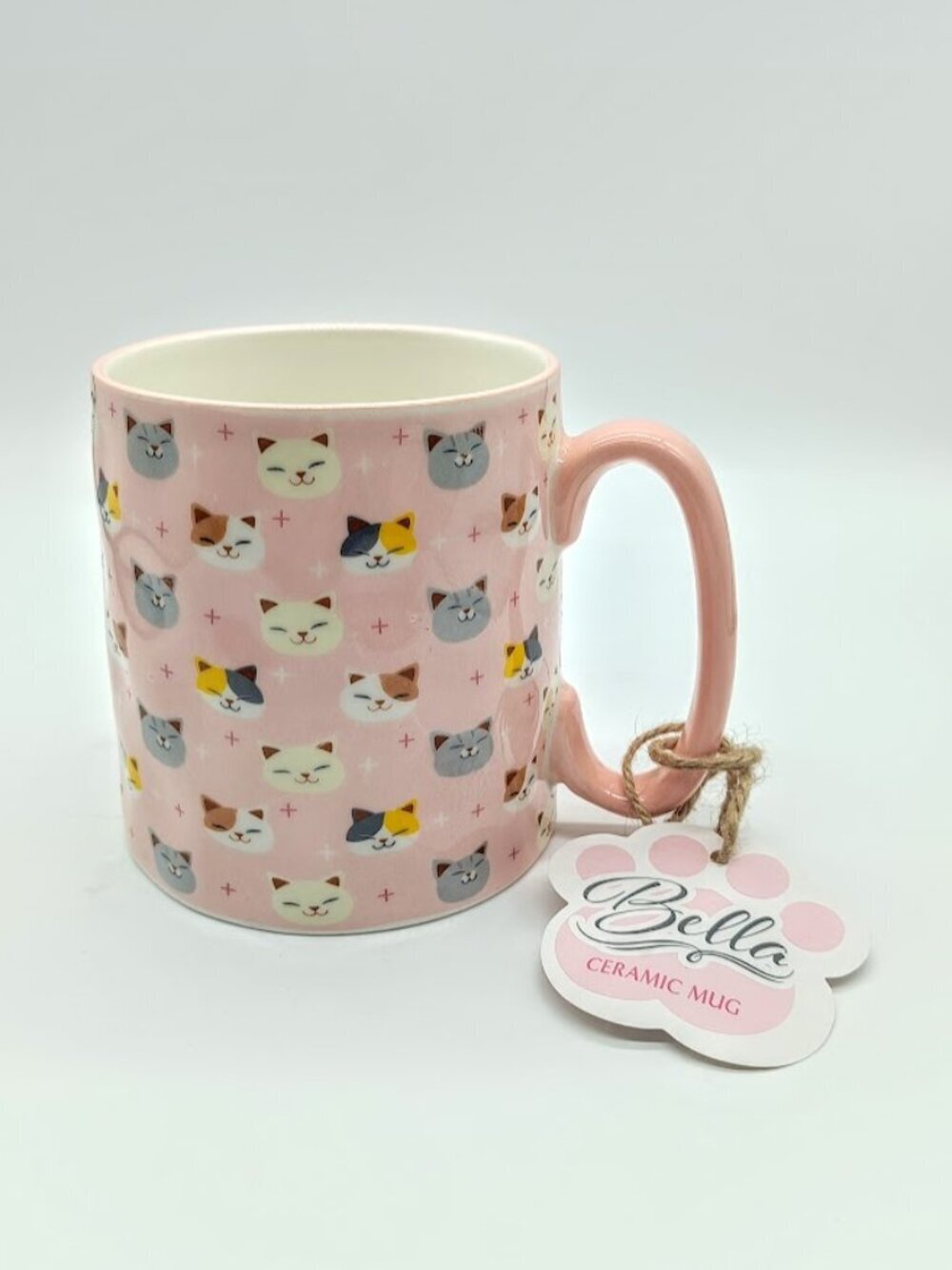 10 Strawberry Street Bella Cats Pink Ceramic Mug NWT